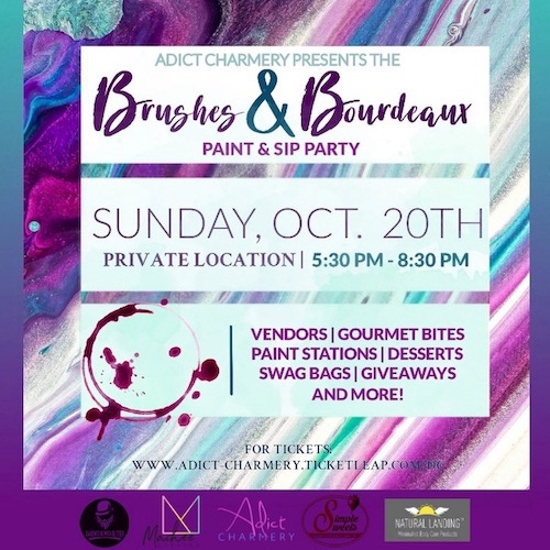 Adict Charmery's 'Brushes & Bordeaux' Paint & Sip Party!