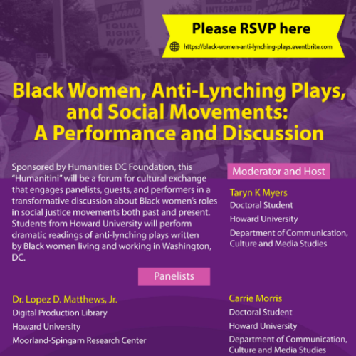 Black Women, Anti-Lynching Plays, and Social Movements: A Performance and Discussion