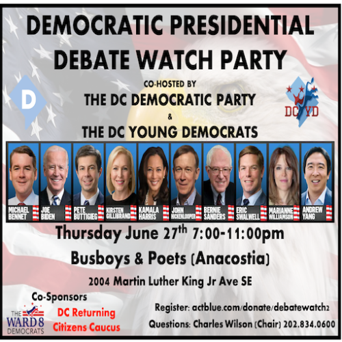 Democratic Debate Watch Party with DC Democratic Party and DC Young Democrats