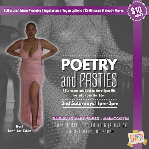 POETRY & PASTIES: A Burlesque and Spokenword Brunch Open Mic. Hosted by Jennifer Eden12.14.19
