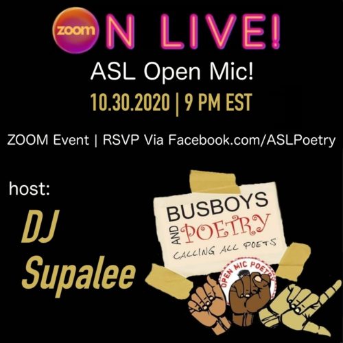 Pre-Halloween Night - Virtual American Sign Language Poetry Open Mic