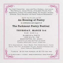 Fundraiser:34th Annual Poetry Festival