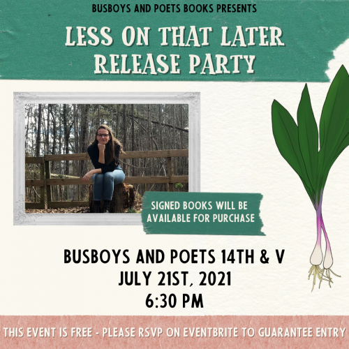 Busboys and Poets Books Presents less on that later with Madeline Farber