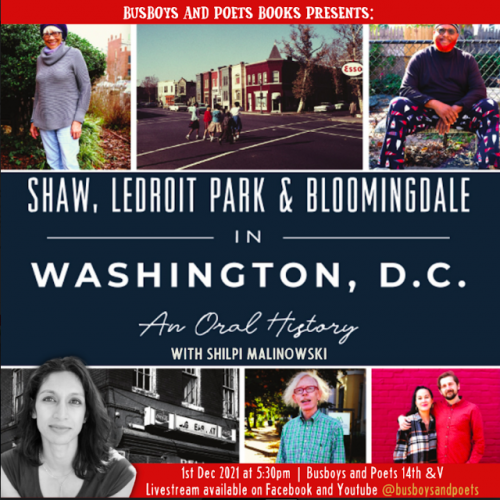 Busboys and Poets Books Presents SHAW, LEDROIT PARK, AND BLOOMINGDALE IN WASHINGTON DC