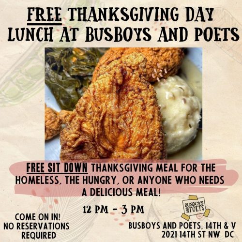 Free Thanksgiving Lunch @ Busboys and Poets