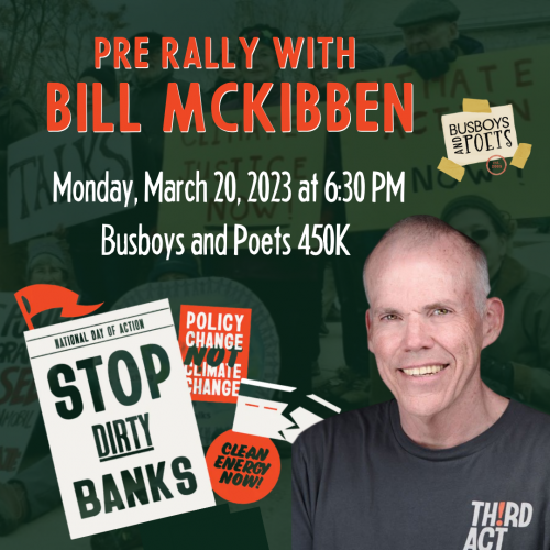 Pre Rally with Bill McKibben at Busboys and Poets