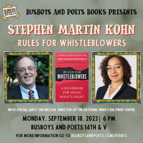 RULES FOR WHISTLEBLOWERS | A Busboys and Poets Books Presentation