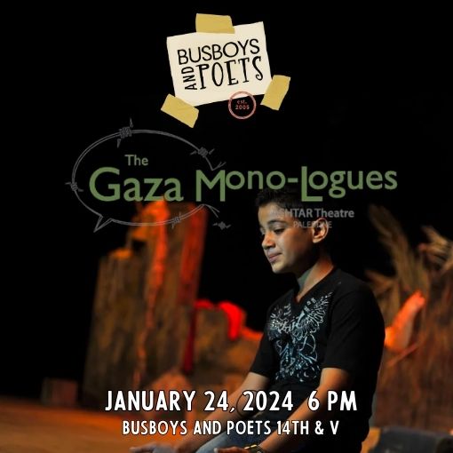 Palestine week 2024 Gaza monologues flyer