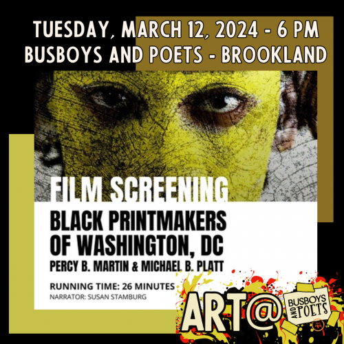 Art Talk Tuesday | Film Screening “Printmakers of Washington DC: Percy B Martin and Michael B Platt
