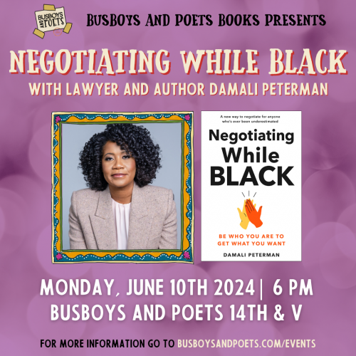 NEGOTIATING WHILE BLACK | A Busboys and Poets Books Presentation