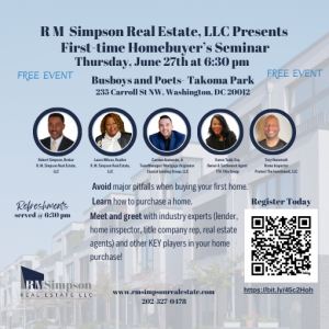 First-Time Homebuyers Seminar - Hosted by R. M. Simpson Real Estate, LLC