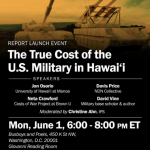 RECEPTION HELPING TO LAUNCH AN INSTITUTE FOR POLICY STUDIES REPORT ABOUT THE U.S. MILITARY PRESENCE IN HAWAI'I
