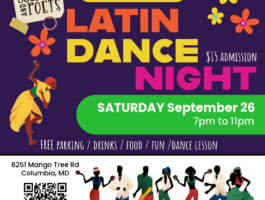 Latin Dance Night with DJ Elvira and a lesson by Shannon Ward, September 26, 7–11 PM at Busboys and Poets Columbia. Admission $15 plus fees.