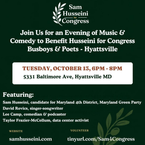 An Evening of Music & Comedy to Benefit Husseini for Congress