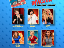 Jersey Girls Invasion Comedy Show featuring Janet Regensburg, Donna Lloyd, Gina Dee, Kelly Fine, Terry-Ann Zander, and host Jani Tillery
